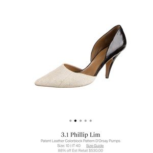 3.1 Philip Lim Black & White Patent Leather D’Orsay Pump
